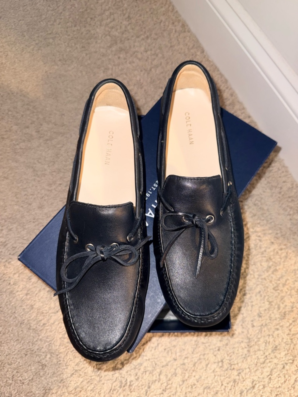 Cole Haan Black Leather Women’s Driving Loafers